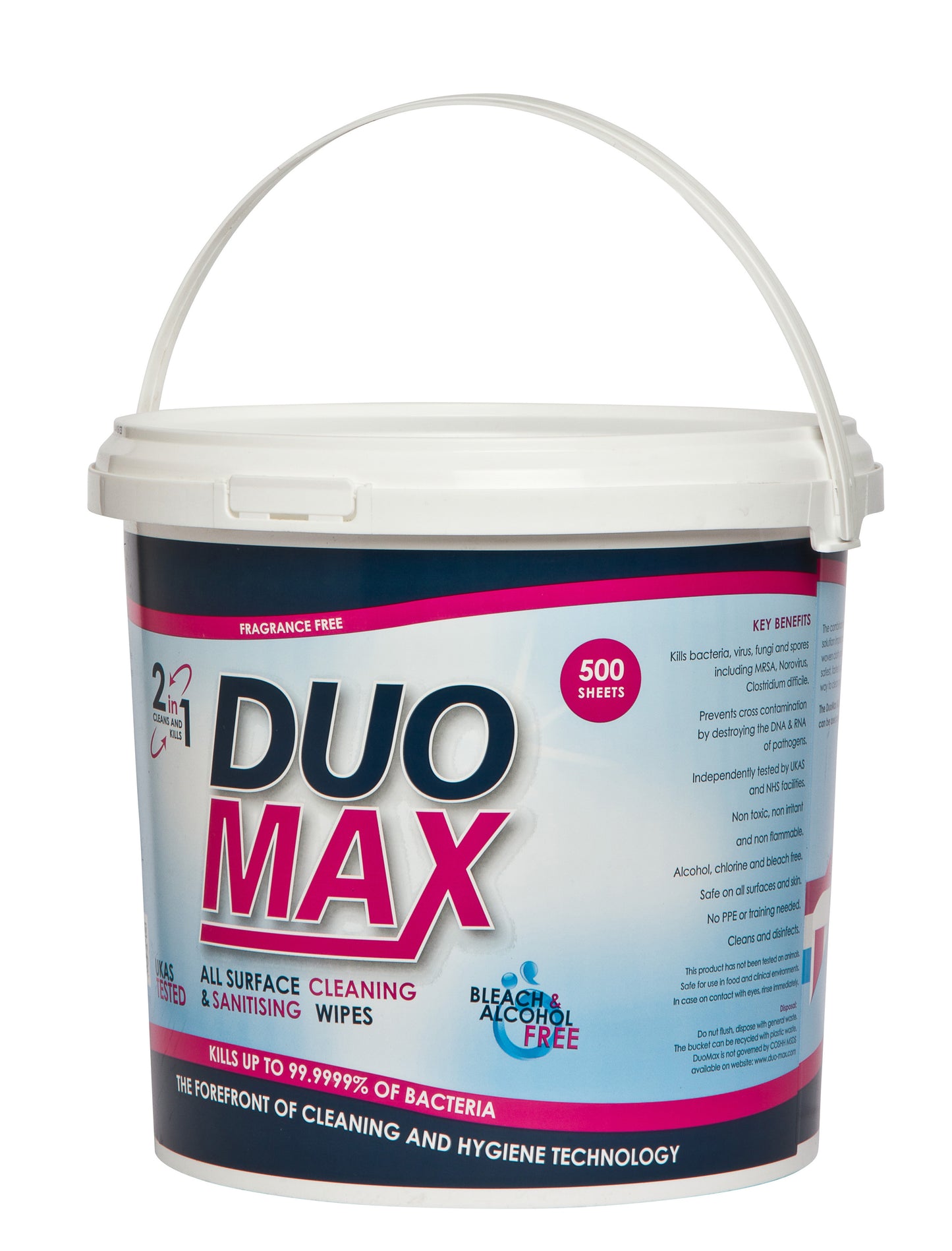 DuoMax All Surface Cleaning And Sanitising Wipes Fragrance Free - 500 pack