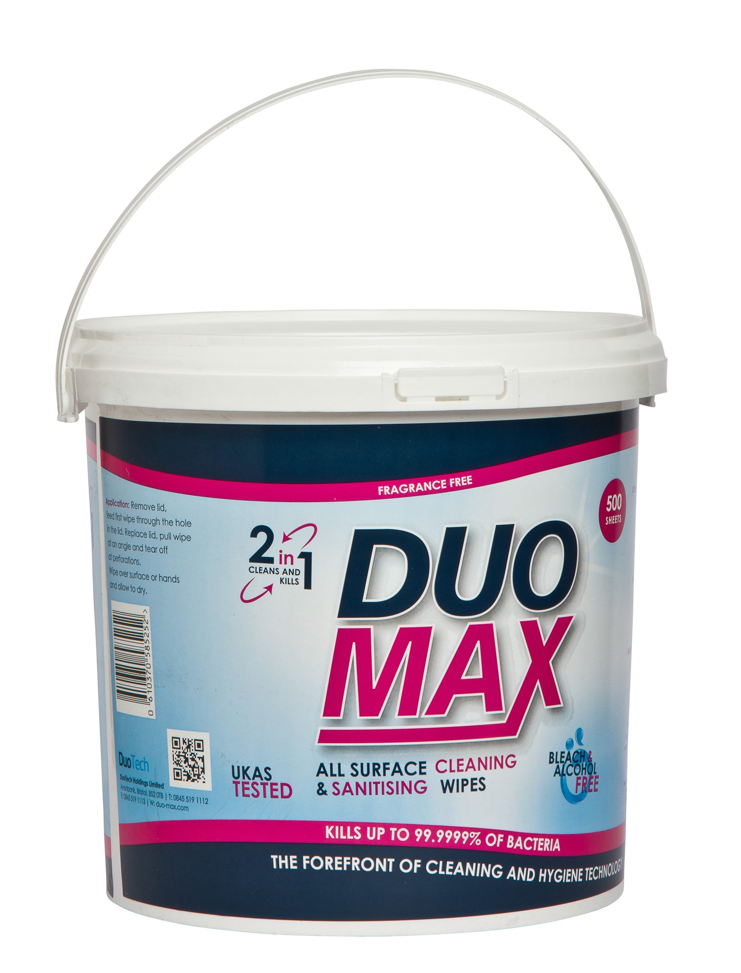 DuoMax All Surface Cleaning And Sanitising Wipes Fragrance Free - 500 pack